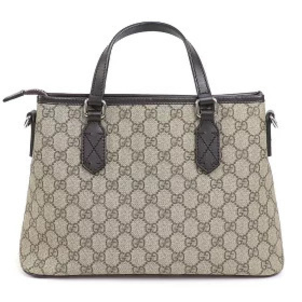 Gucci GG Supreme Canvas Tote Bag Beige Ebony Shoulder Handbag KGDHN - Picture 3 of 13